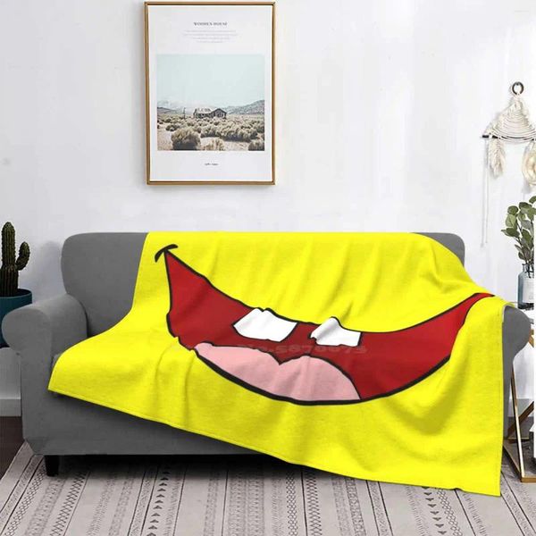 Coperte sorriso coperta morbida da viaggio caldo cartone animato portatile nichel di tendenza carino krusty krab mr krabs meme rosa