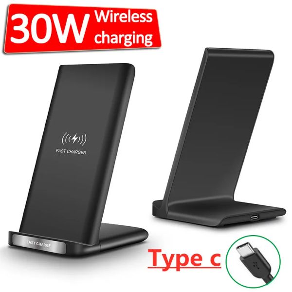 Chargers 30W Qi Dual Boil Wireless Caricatore per iPhone 11 12 X 8 10 Plus Telef Fast Charger Pad Dock Station per Samsung S8 S9 S9+ Nota 8
