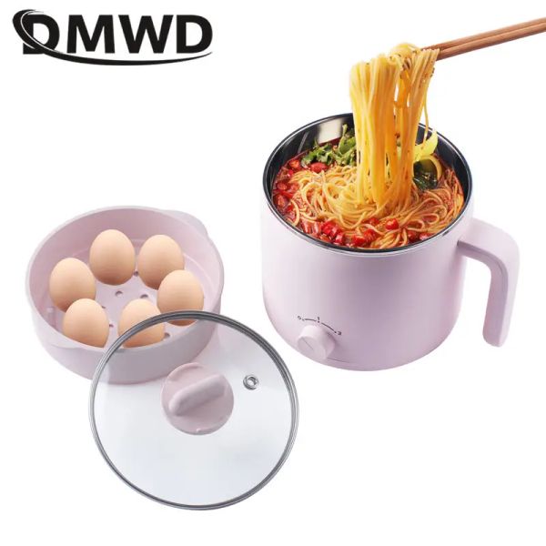 Multicooker DMWD 1.2L Multicooker Nudeln Suppe Kochen Hot Pot Eggs Food Dampfer Elektro Reiskocher Edelstahl Heizung Pfanne Haushalt