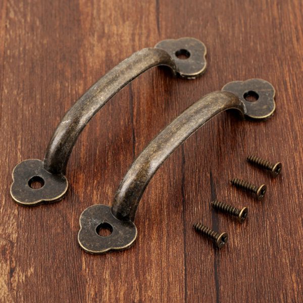 2 pezzi da 85 mm per manici in legno vintage per le maniglie decorative mobili per mobili decorativi Hardware cucina dell'armadio con viti