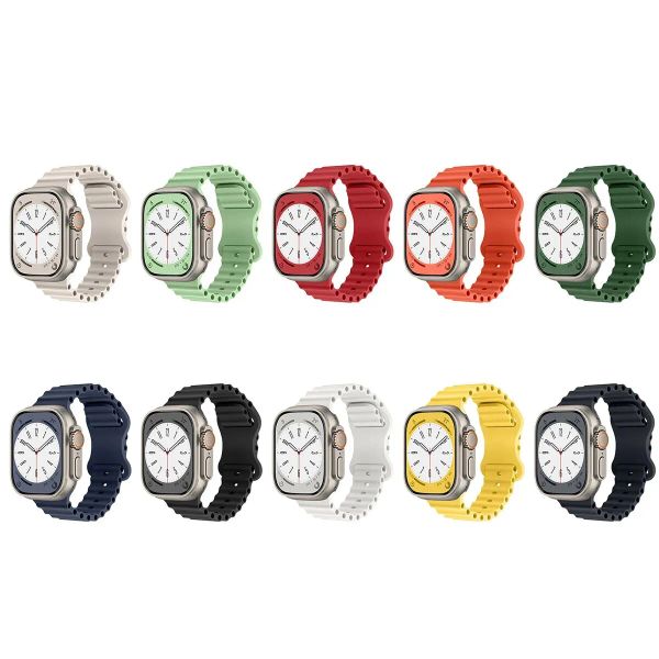 Ozean Silikongurt für Apple Watch Ultra 8 7 Se 49mm 45 44 40 42 41 mm einstellbares Armband IWatch Serie 6 5 4 3 2 Band