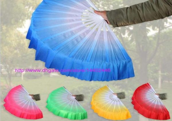 20pcs Cinese Dance Bauch Tanz Fan Kung Fu Tai Chi Praxis Chinesische indische Performance Big Silk Veil Fan Hochzeitsfeier Geschenk S1210706