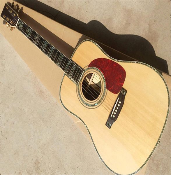 Chitarra acustica D45 41 pollici di fabbrica con intarsio fiore di solidabalone top e tastiera bindingebony vanno personalizzati 1398363