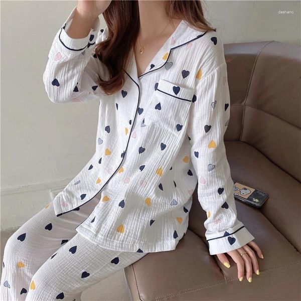 Home Clothing Alien Kitty Casual Cotton Kurzpyjamas Liebe gedruckte Zweiteilsanzüge 2024 Stylische Nachtwäsche Frauen Femme Chic Lose Sets