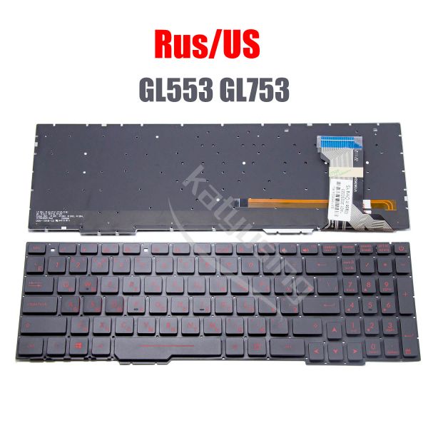 Tastiere Nuove RU US USA Arabo tastiera per Asus Rog Gl553 GL553V GL553VW FX553V FX553VD FX553VE GL753 FX753VD ZX553VD Laptop russo retroilluminato russo