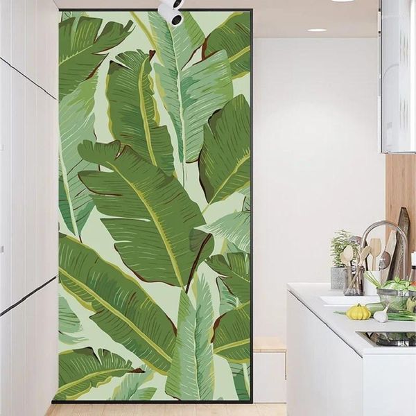 Adesivi per finestre dimensioni personalizzate adesivi in vetro statico foglie verde foglie private bloccato a prova di acqua rimovibile glassata per casa