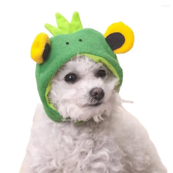 Hundekleidung tragbare leicht tragende weiche Fleece Lustige große Augen Frosch Katze Kopfbedeckung Cosplay Accessoires