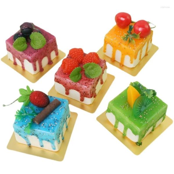 Fiori decorativi artificiali Birthday Birthday Mousse Mousse Cakes Simulazione Dessert Modello Ornamenti finti Pografia Pografia Decorazione