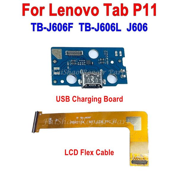 USB Şarj Portu Konnektör Şarj Dock Tahtası LCD Ekran Lenovo Sekmesi için Ana Pano Esnek Kablosu P11 TB-J606F TB-J606L TB-J606