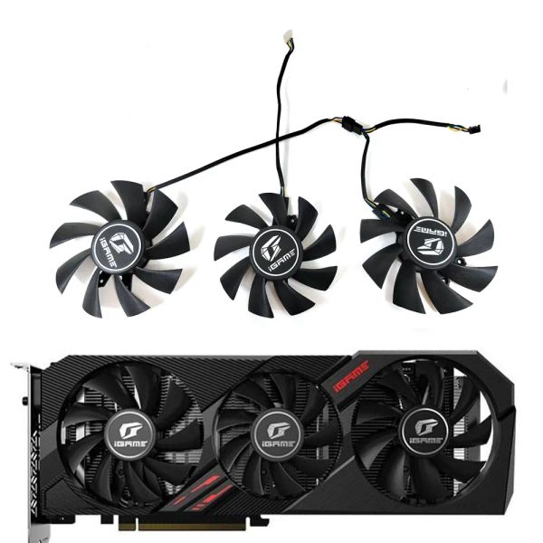 Pads 3pcs 85mm 75mm 4pin igame rtx2070 Super RTX2060 Ventola di raffreddamento per la ventola GPU GTX GTX 1660 Super Ultra RTX 2060