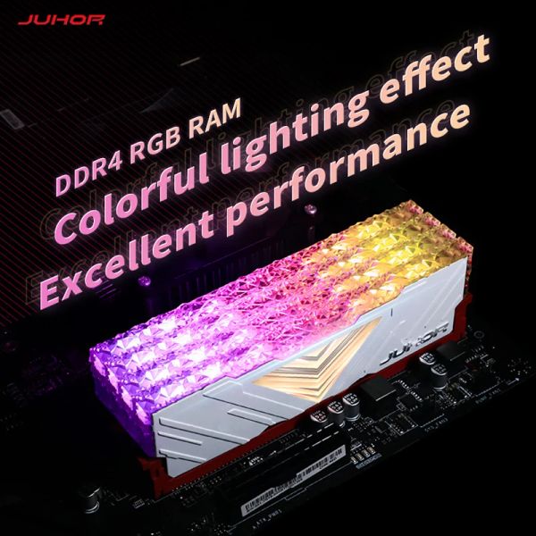 Juhor Memoria RAM RGB DDR4 16GB 8GB 3200MHz 3600MHz DDR4 RGB Dimm RAM Dual Channel Sunning Desktop Memory Ram
