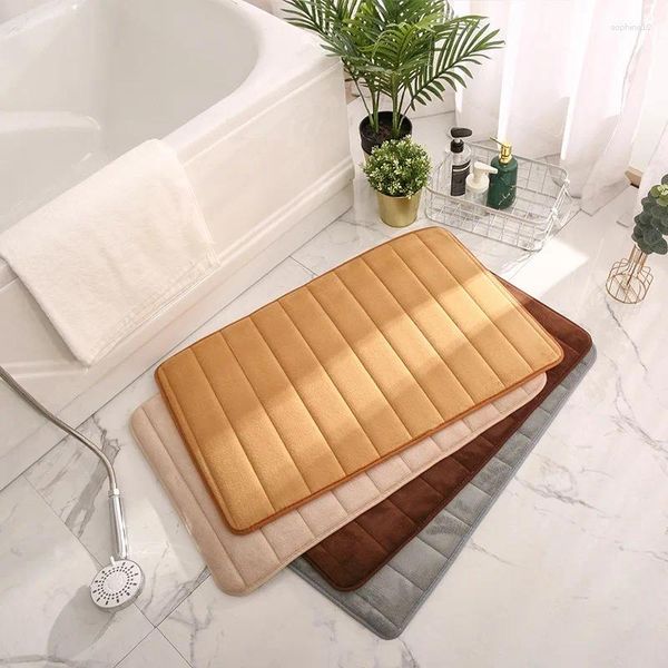 Badmatten Home Matte Nicht rutschige Koralle Fleece Teppich absorbierende Toilette Schlafzimmer Toilette Memory Schaum