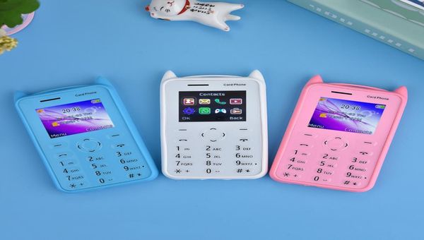 A5 Children039s Ultrathin Card Mobile Phone Mini 2G GSM Смартфон с 500MP Camera Bluetooth Cartoon Small Phone7706902