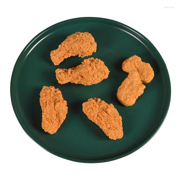 Fiori decorativi simulazione alimento di pollo finto gambe di pollo fritte ali modella patatine fritte decorazioni per finestre giocattoli PROGRAMENTI
