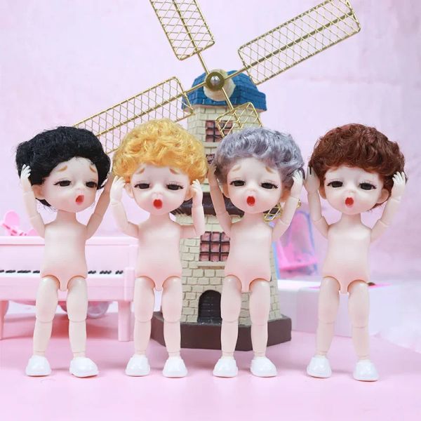 Bocejo sonolento 1/12 Smile fofo BJD Doll 13 Movidores Movidados 16 cm Bonecos Toys Baby Nude Nude Women Body Body para meninas Toy Girls Gift