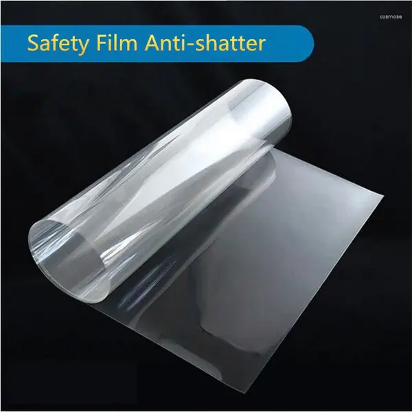 Pencere Çıkartmaları Şeffaf Renk Binası Cam Koruma Film Clear Güvenlik 50 200 cm Kendinden Yapışkan