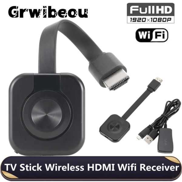 Box Grwibeou wireless 1080p hdmicompatible tv stick wifi display ricevitore per miracast schermo mirror tv dongle supporto hdtv per ios