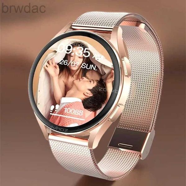 Женские часы 2023 Новые водонепроницаемые интеллектуальные часы IP67 Женщины с полным кругом монитором Sleep Monitor Tracker Smartwatch для Samsung 240409