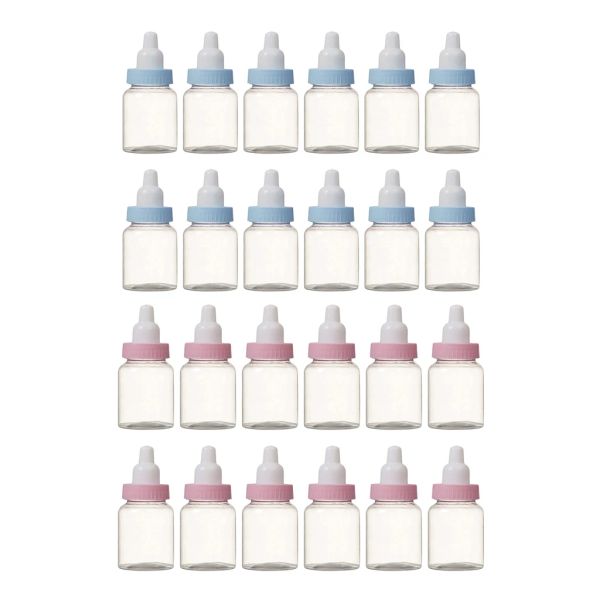 12pcs biberon tasarımı plastik şeker kutusu şişe erkek bebek duş partisi hediye çantaları çocuk çocuk oyuncakları