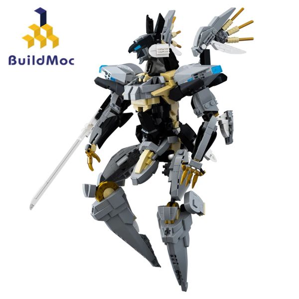 Buildmoc Zone of the Enders Robot Building Building Building Set Jehuty God of War Mecha High-Tech Game Toy Toy Children Birthday Regalo di Natale