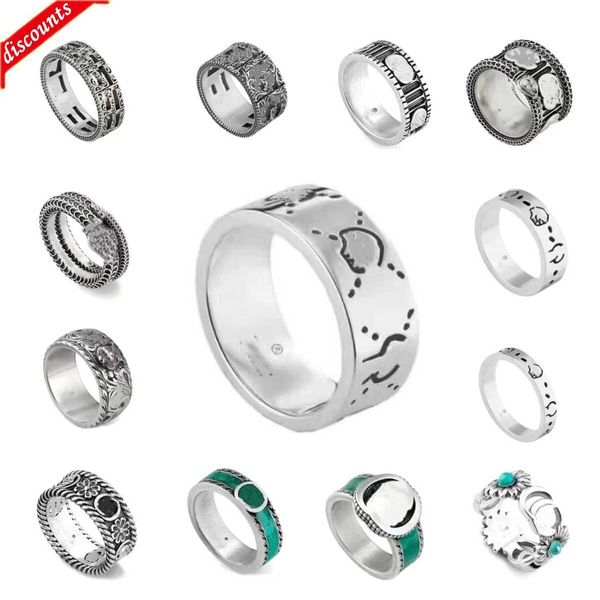 Кольцо титановые стальные серебряные кольца Designer роскошные украшения для мужчин и женщин Spirit Heart Party Convession Wedding с зеленой коробкой размером 5-11 6djg