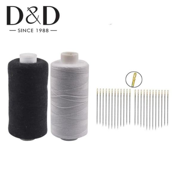 2pcs 500m Polyester Sewing Threads 12pcs A agulhas de threading agulhas costura