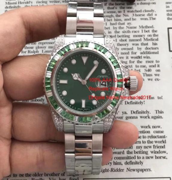 Marca suíça Mens relógios de luxo automático Relógio de 40 mm de diamante Cerâmica Solenda de aço inoxidável de alta qualidade Maphire Mirror Diver WRIS5843461