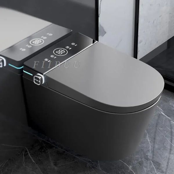 Toilette intelligente montata a parete di lusso grigio/nero montato murale a parete un bagno smart per il remoto del bagno display digitale