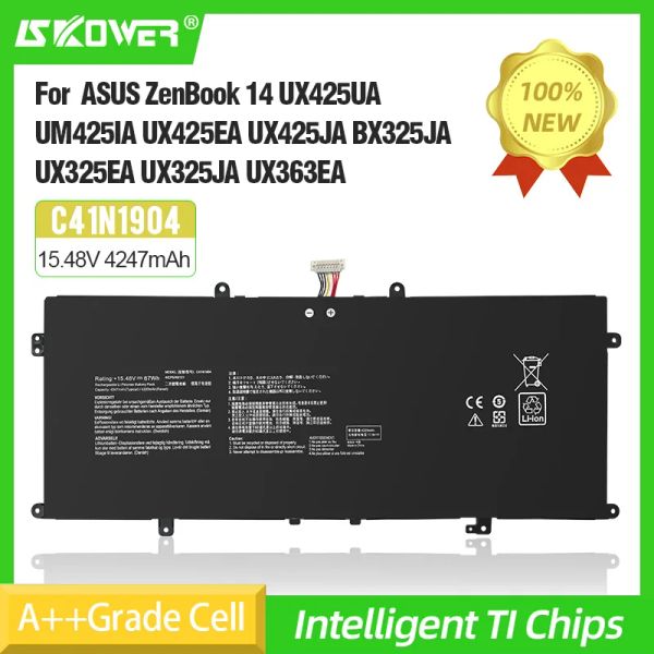 Batterie batterie Skower C41N1904 Batteria per laptop per Asus ZenBook 14 UX425UA UM425IA UX425AEA UX425JA BX325JA UX325EA UX325JA C41N19041 BATERIAS