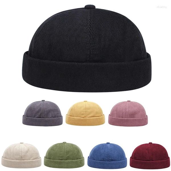 Berretti primaveri e estate casual cappello da padrone di casa melon pelle cappelli di marea senza brim retro hip hop cap uomini donne universali