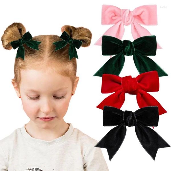 Accessori per capelli in vetta fiocchi di colore solido Clip principessa in piedi Bowknot Hairpin Kids Barrette Corea