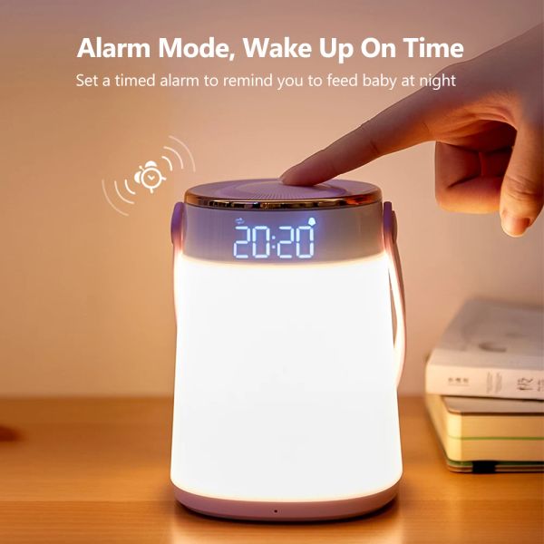 3life Recarregável LED Night Light Bedroom Lâmpada Lâmpada Mãe Mãe Baby Lâmpada Especial Clock Temperatura Displair Luz ambiente