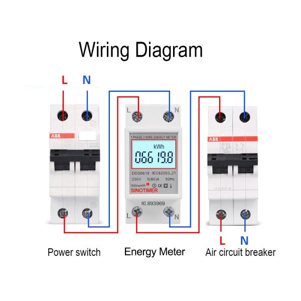 230 В 5 (80) Однофазный цифровой ваттметр ЖК -дисплей Multimeter MultieMeter Tocce Meter KWH Energy Monter Din Rail Mount