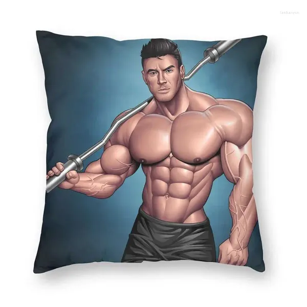 Custhow Gym Hunk Muscled Man Body Art Sexy Covers Decoration Gay Pride Boyfriend Square Case 45x45