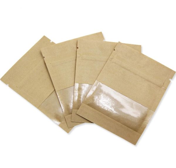 913 cm da 100 pezzi da 100 pezzi marrone e bianco Kraft Packaging Borse Package Package Package Borse per imbarcazione a cipella piatta Pouch di blocco Zip Potenza S2970487