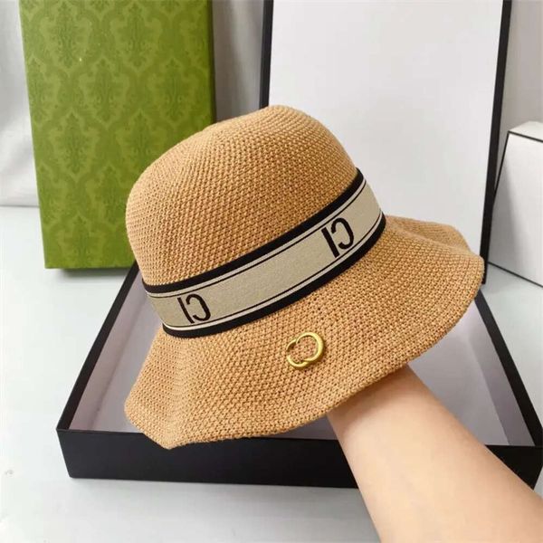 Masculino feminino palha sombrero palha chapéu luxurys designers balde organzas moda praia boné verão sunhat largura chapéu para viagens ao ar livre chapéus de chapéu de chapéu