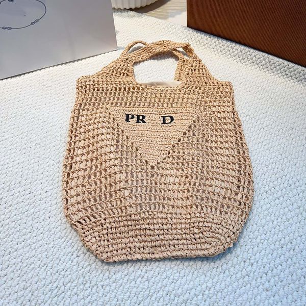 Сумка для соломенной сумки дизайнерская корзина сумки для плеча роскошная пляжная сумка с тенью для торговых площадок большая мощность