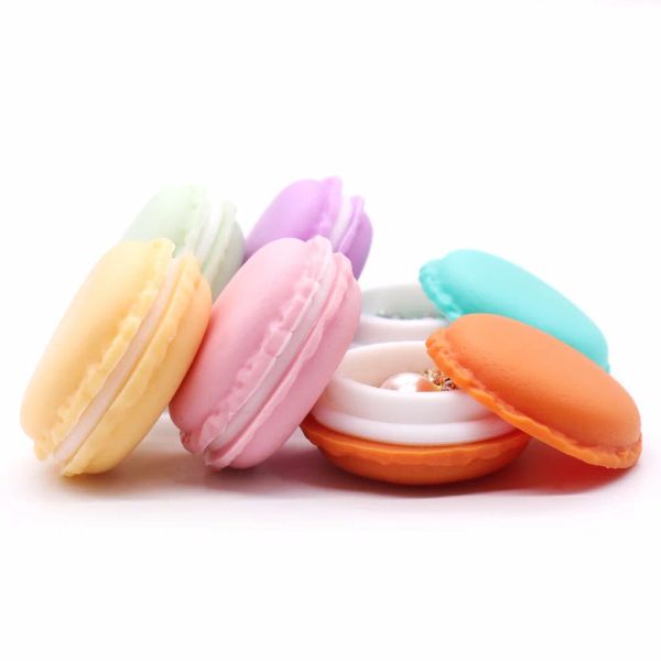 6pieces/Los tragbarer Süßigkeiten -Farb -Mini -Macarons Geschenkpaket Box Tragbare Aufbewahrungsbox für kleine Gegenstände schöne Schmuckpakete Hülle