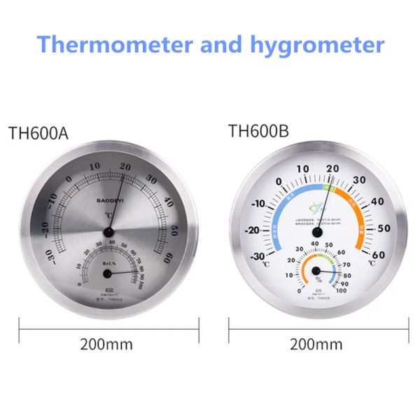 Medidores Baoyi 2 Termômetro para casa Hygrômetro de 20cm Dial Dial IndoorOutdoor Barômetro analógico Analog Garden Temperatura Medidor de umidade Instrumento