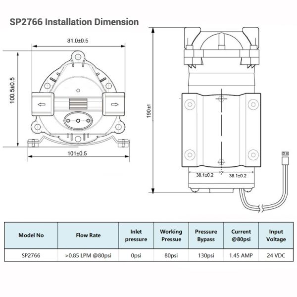 Coronwater 75 GPD Self -Priming Ro Water Booster Pumpe im umgekehrten Osmose -System für Well, Lagertank SP2766