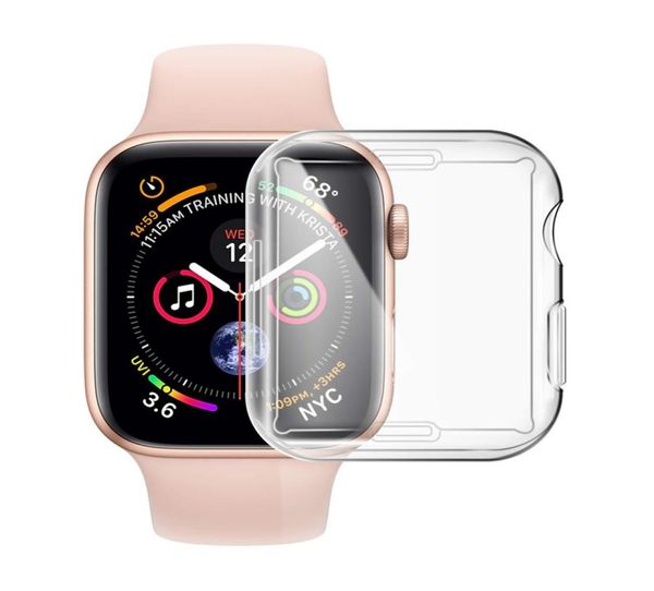 360 bordi curvi anteriori a 360 Casi trasparenti TPU trasparente con protezione per schermo per Apple Watch Iwatch Series 2 3 4 5 6 7 41mm 8886836