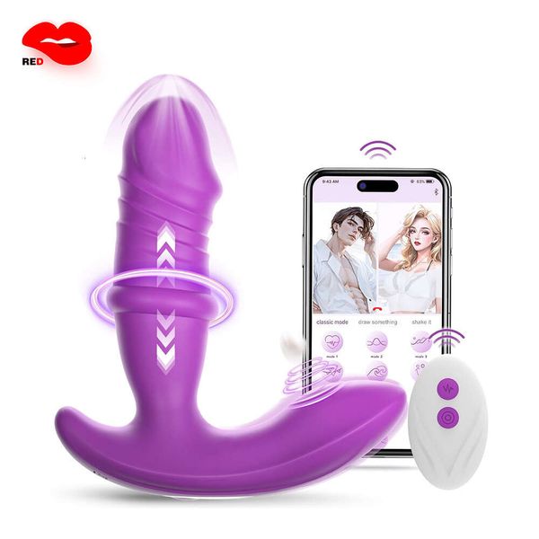 Drahtlose App Remote Wearable Dildo Vibrator Women Pussy Clitoris Vagina G-Punkt Anal Mastubator Höschen zappeln sexy Spielzeuge für Coupl