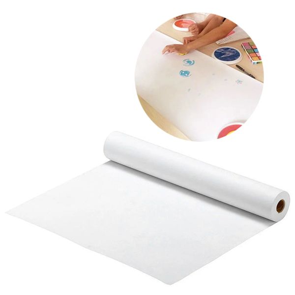 2pcs weiße Zeichenpapier Rollenmalerei Papierrollen für Kinderhandwerksaktivität und Malerei Aquarellpapier (45 cm x 5 m)