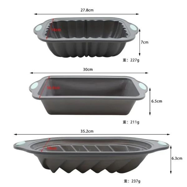 Classico padella scanalata Panna Nordic Design in silicone Toast Forme Forme Toast Forms Toy Cake Bakeware Tool Tool