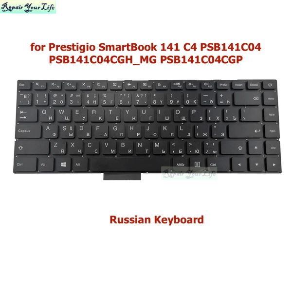 Teclados nos ingleses RU Russian Laptop Teclado para Prestigio SmartBook 141 C4 PSB141C04 PSB141C04CGH_MG PSB141C04CGP Teclado de substituição