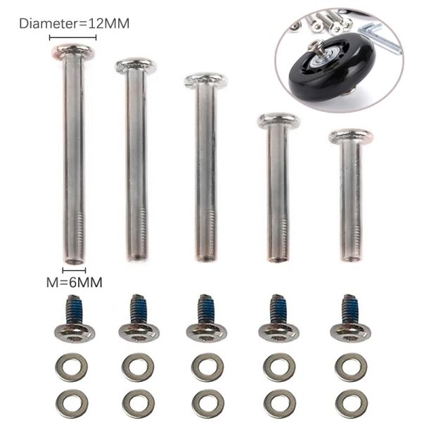 4Set-Flecken Steel-Gepäckschrauben Gepäckzubehör Gepäckräder Bolzen Rivets 6*30/35/40 mm und 5 L-förmige Schrauben 4,0 mm