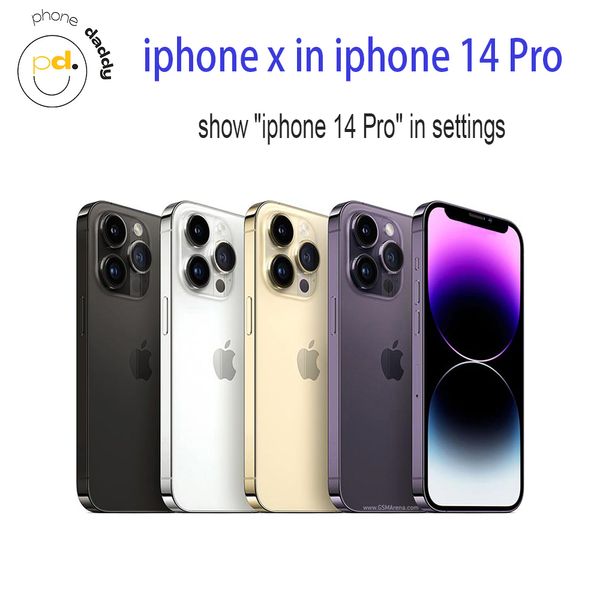 DIY iPhone Original Unlocked iPhone X Covert an iPhone 14 Pro -Handy mit 14 Pro -Kamera Aussehen 3G RAM 64 GB 256 GB ROM MOBILEPHONE