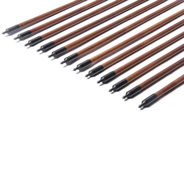 PG1archery Archery Arrows fatti a mano di bambù fatti da 5 pollici piume di tacchino per arco ricurve/prua dritta/a fila americana a caccia all'aperto