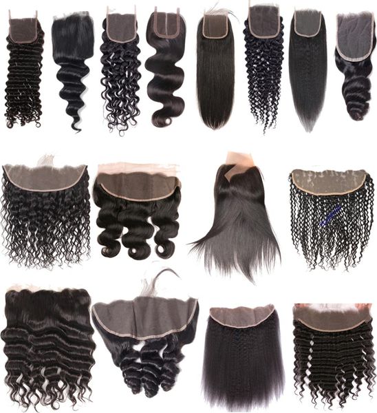 9A Vergine brasiliana Vergine Human Hair Extensions dritta Wave Body Water Deep Water Waindy Curly Chiusure Frontal Occhio all'orecchio Frontale C1266330 C1266330