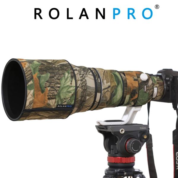 Bolsas Rolanpro nylon capa de lente de câmera à prova d'água para Canon RF 400mm f/2,8 l é USM Camouflage Rain Cover Lente Sleeve Guns Case